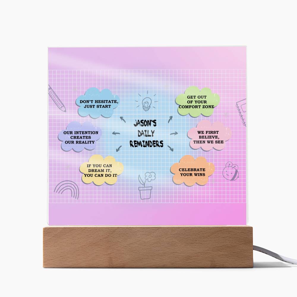 Daily Affirmations, Custom name Daily reminders, Personalized Gift, Acrylic Plaque, Best Friend Gift, Personalized Sign, Motivational Quotes, Mindfulness Gift, Brainy Quote, Motivational Saying