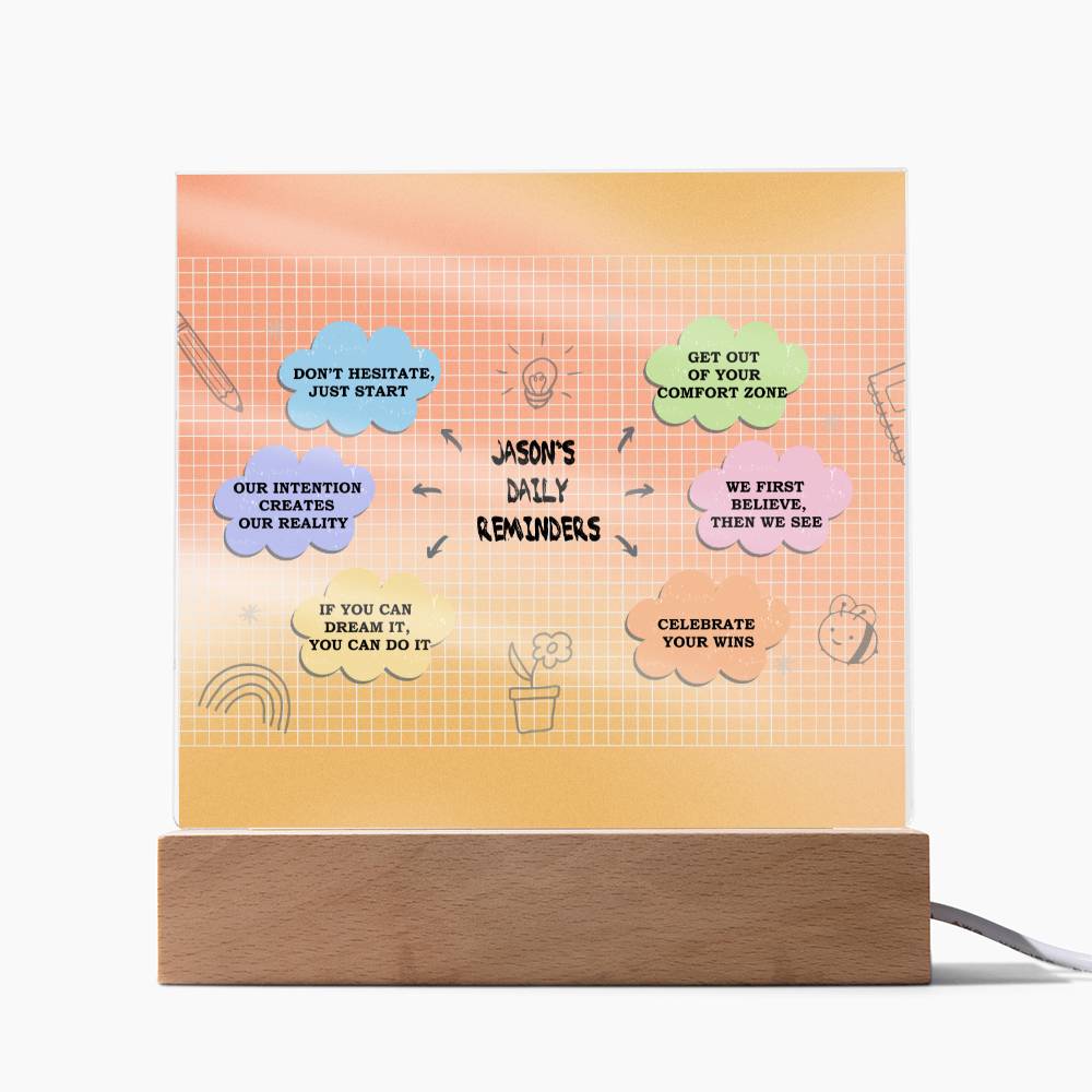 Daily Affirmations, Custom name Daily reminders, Personalized Gift, Acrylic Plaque, Best Friend Gift, Personalized Sign, Motivational Quotes, Mindfulness Gift, Brainy Quote, Motivational Saying