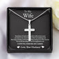 Stainless Cross Necklace For Wife w/ MC