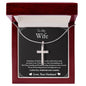 Stainless Cross Necklace For Wife w/ MC