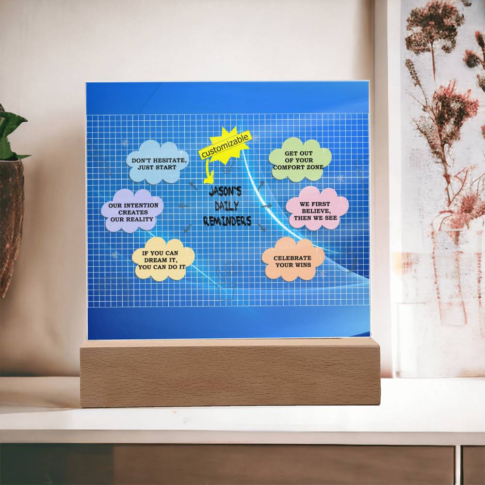 Daily Affirmations, Custom name Daily reminders, Personalized Gift, Acrylic Plaque, Best Friend Gift, Personalized Sign, Motivational Quotes, Mindfulness Gift, Brainy Quote, Motivational Saying