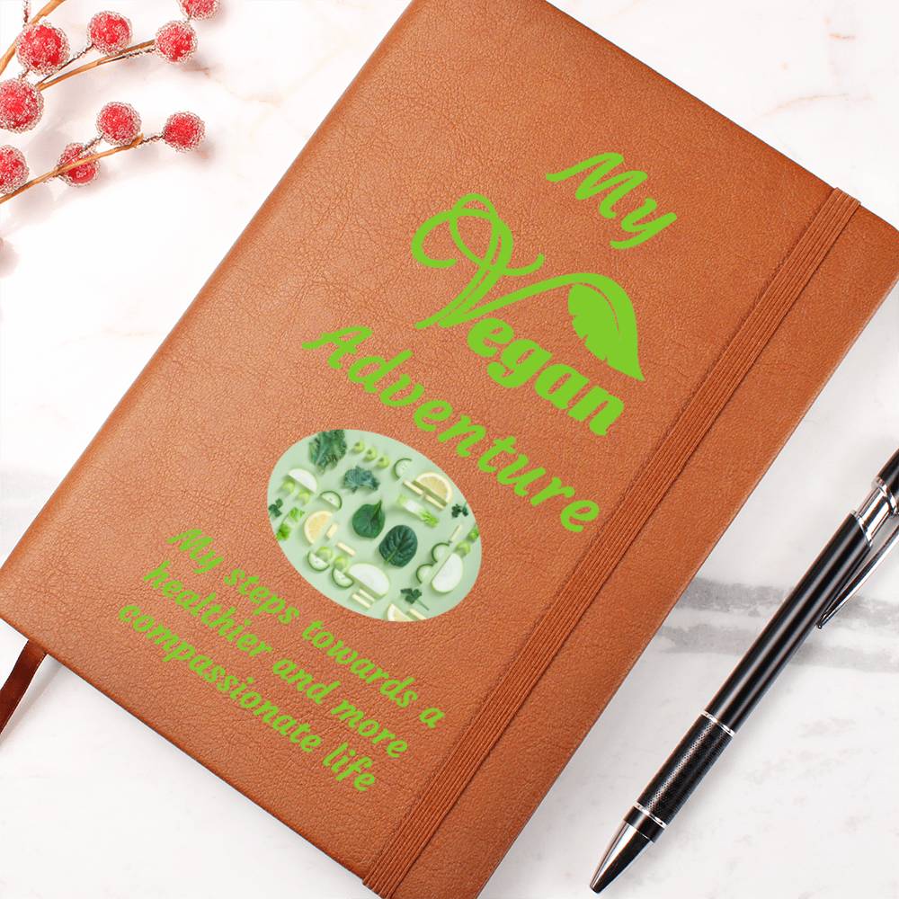 Vegan Leather Notebook, Vegan Journey, Vegan Journal, Inspiration, Change, Compassion, Personalized Gift, Best Friend Gift, Custom Leather Portfolio, Healthy Nutrition
