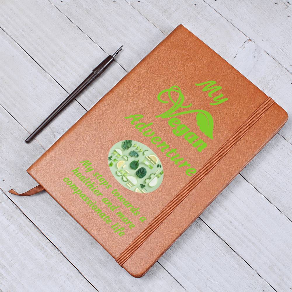 Vegan Leather Notebook, Vegan Journey, Vegan Journal, Inspiration, Change, Compassion, Personalized Gift, Best Friend Gift, Custom Leather Portfolio, Healthy Nutrition