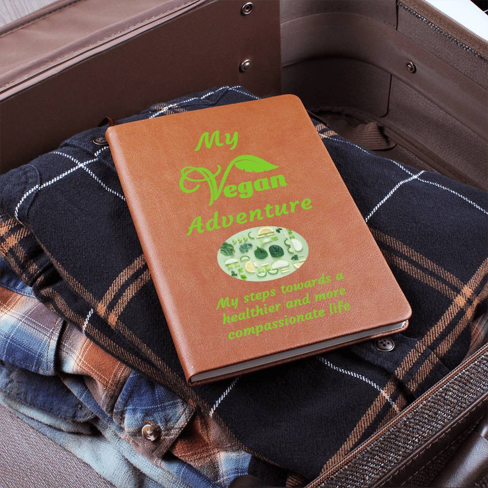 Vegan Leather Notebook, Vegan Journey, Vegan Journal, Inspiration, Change, Compassion, Personalized Gift, Best Friend Gift, Custom Leather Portfolio, Healthy Nutrition