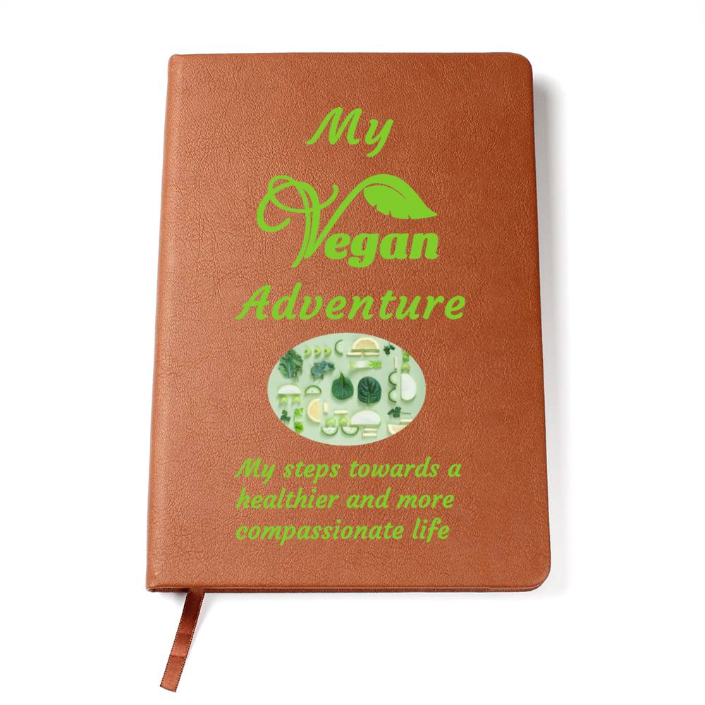 Vegan Leather Notebook, Vegan Journey, Vegan Journal, Inspiration, Change, Compassion, Personalized Gift, Best Friend Gift, Custom Leather Portfolio, Healthy Nutrition