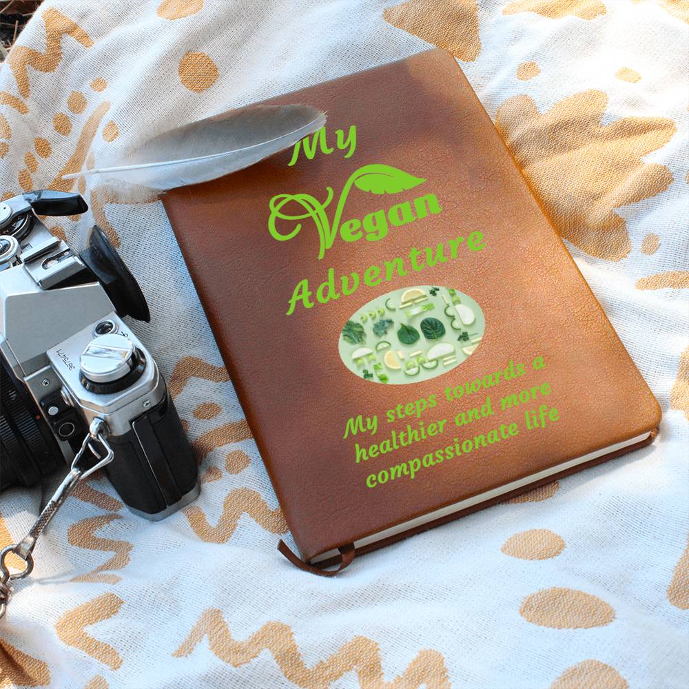 Vegan Leather Notebook, Vegan Journey, Vegan Journal, Inspiration, Change, Compassion, Personalized Gift, Best Friend Gift, Custom Leather Portfolio, Healthy Nutrition