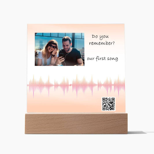 Anniversary Gift, Personalized Gift, Soundwave Art, Soundwave Print, Sound Wave Art, Song Plaque Custom, with QR code