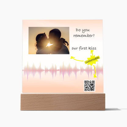 Anniversary Gift, Personalized Gift, Soundwave Art, Soundwave Print, Sound Wave Art, Song Plaque Custom, with QR code