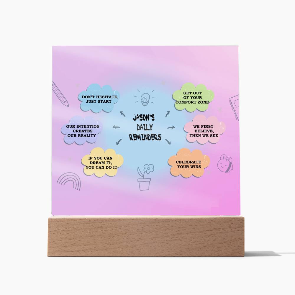 Daily Affirmations, Custom name Daily reminders, Personalized Gift, Acrylic Plaque, Best Friend Gift, Personalized Sign, Motivational Quotes, Mindfulness Gift, Brainy Quote, Motivational Saying