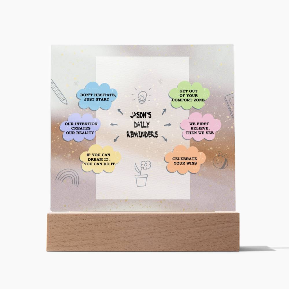 Daily Affirmations, Custom name Daily reminders, Personalized Gift, Acrylic Plaque, Best Friend Gift, Personalized Sign, Motivational Quotes, Mindfulness Gift, Brainy Quote, Motivational Saying