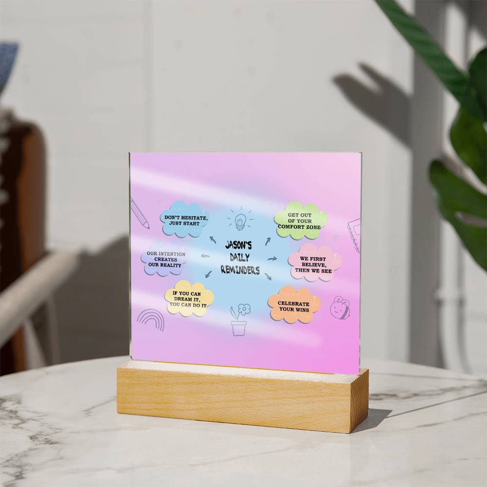 Daily Affirmations, Custom name Daily reminders, Personalized Gift, Acrylic Plaque, Best Friend Gift, Personalized Sign, Motivational Quotes, Mindfulness Gift, Brainy Quote, Motivational Saying