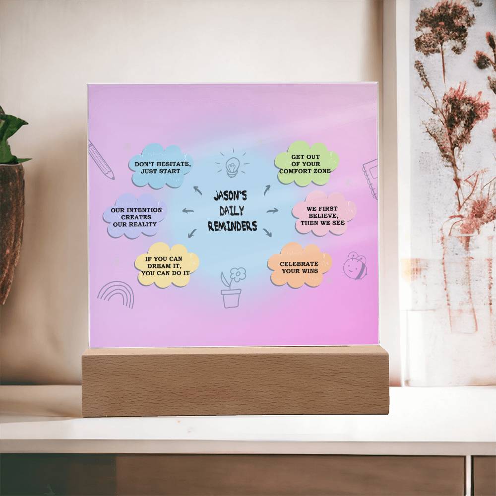 Daily Affirmations, Custom name Daily reminders, Personalized Gift, Acrylic Plaque, Best Friend Gift, Personalized Sign, Motivational Quotes, Mindfulness Gift, Brainy Quote, Motivational Saying