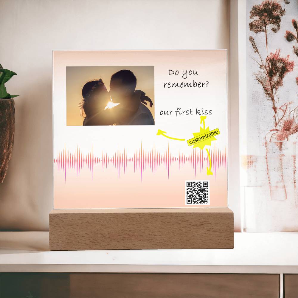 Anniversary Gift, Personalized Gift, Soundwave Art, Soundwave Print, Sound Wave Art, Song Plaque Custom, with QR code