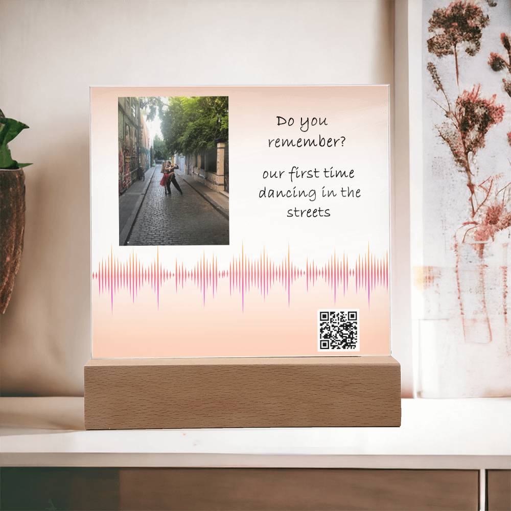 Anniversary Gift, Personalized Gift, Soundwave Art, Soundwave Print, Sound Wave Art, Song Plaque Custom, with QR code