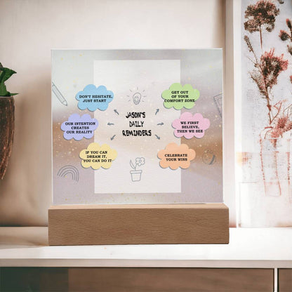 Daily Affirmations, Custom name Daily reminders, Personalized Gift, Acrylic Plaque, Best Friend Gift, Personalized Sign, Motivational Quotes, Mindfulness Gift, Brainy Quote, Motivational Saying