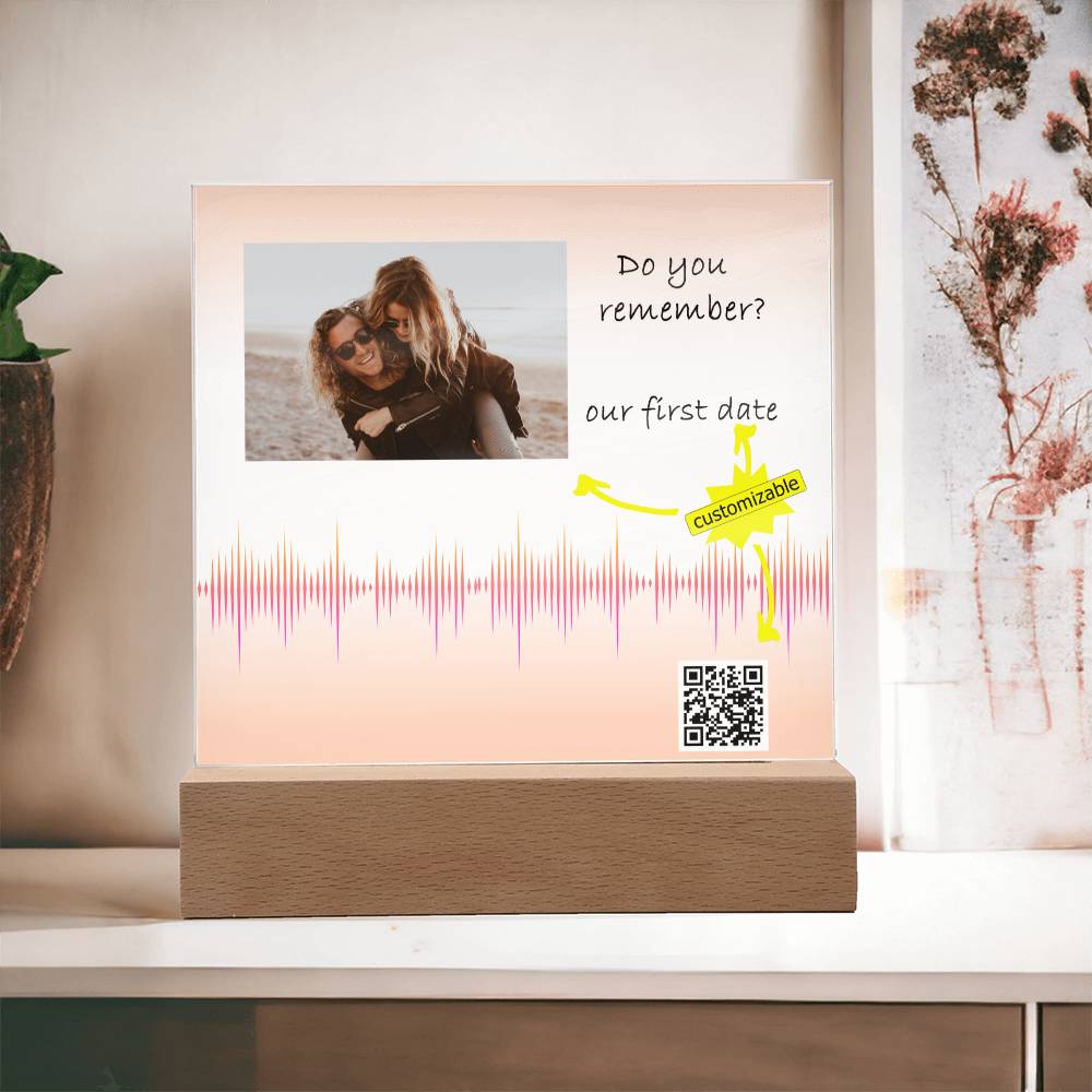 Anniversary Gift, Personalized Gift, Soundwave Art, Soundwave Print, Sound Wave Art, Song Plaque Custom, with QR code