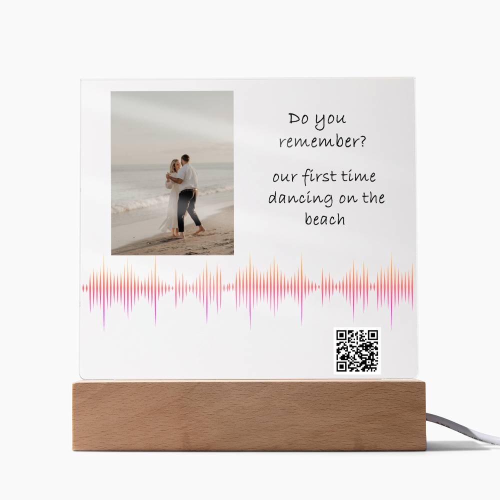 Anniversary Gift, Personalized Gift, Soundwave Art, Soundwave Print, Sound Wave Art, Song Plaque Custom, with QR code