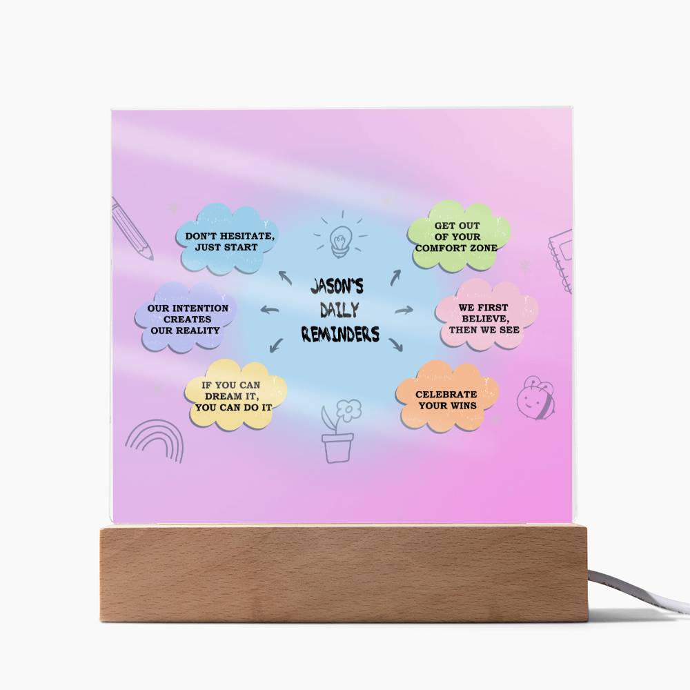 Daily Affirmations, Custom name Daily reminders, Personalized Gift, Acrylic Plaque, Best Friend Gift, Personalized Sign, Motivational Quotes, Mindfulness Gift, Brainy Quote, Motivational Saying