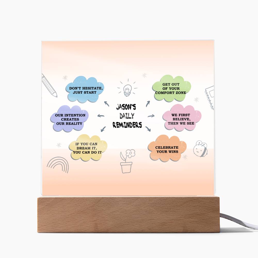 Daily Affirmations, Custom name Daily reminders, Personalized Gift, Acrylic Plaque, Best Friend Gift, Personalized Sign, Motivational Quotes, Mindfulness Gift, Brainy Quote, Motivational Saying