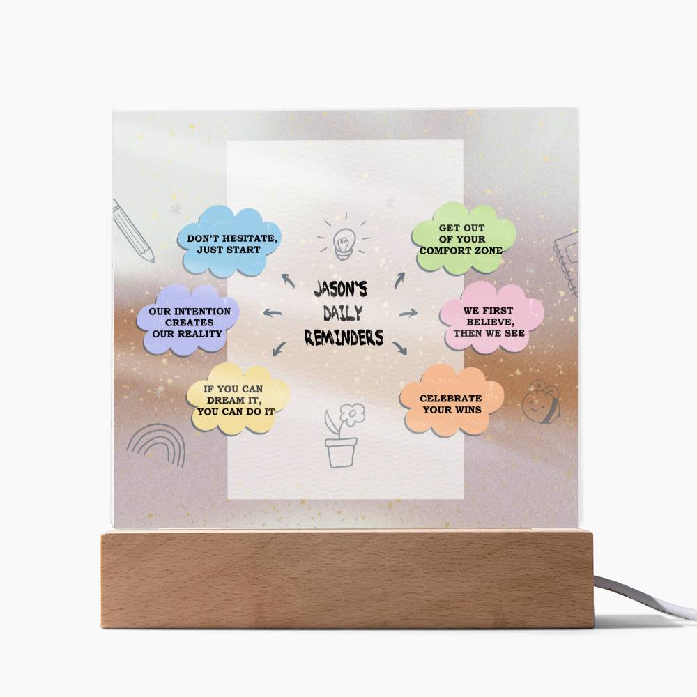 Daily Affirmations, Custom name Daily reminders, Personalized Gift, Acrylic Plaque, Best Friend Gift, Personalized Sign, Motivational Quotes, Mindfulness Gift, Brainy Quote, Motivational Saying