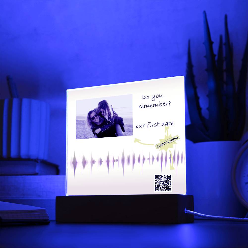 Anniversary Gift, Personalized Gift, Soundwave Art, Soundwave Print, Sound Wave Art, Song Plaque Custom, with QR code