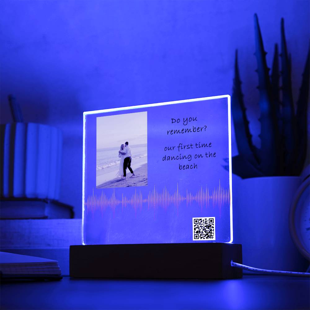 Anniversary Gift, Personalized Gift, Soundwave Art, Soundwave Print, Sound Wave Art, Song Plaque Custom, with QR code