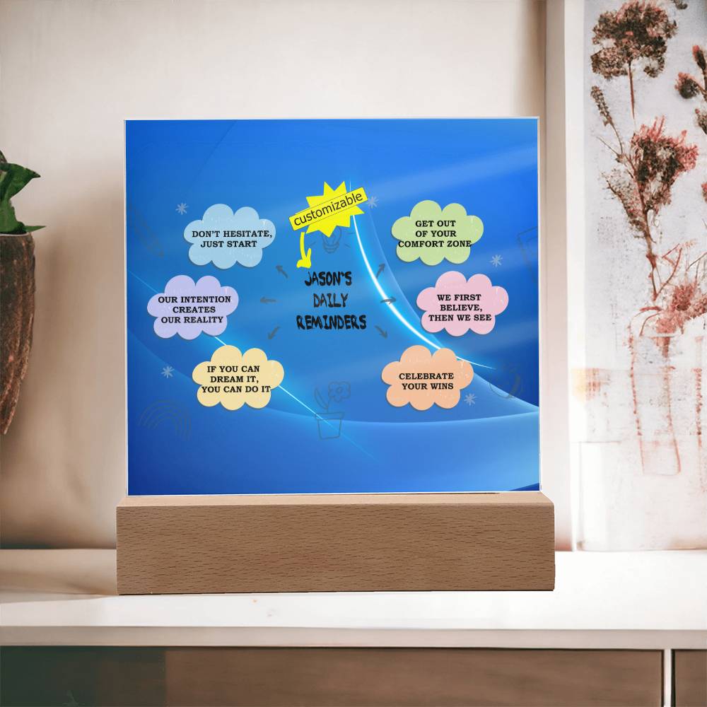 Daily Affirmations, Custom name Daily reminders, Personalized Gift, Acrylic Plaque, Best Friend Gift, Personalized Sign, Motivational Quotes, Mindfulness Gift, Brainy Quote, Motivational Saying