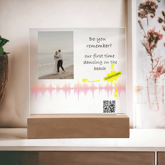 Anniversary Gift, Personalized Gift, Soundwave Art, Soundwave Print, Sound Wave Art, Song Plaque Custom, with QR code