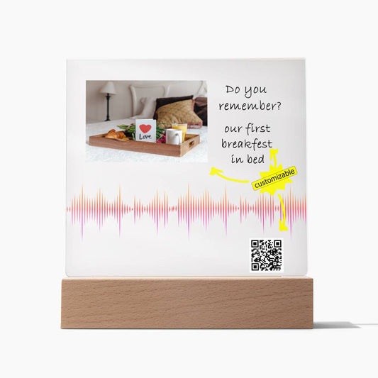 Anniversary Gift, Personalized Gift, Soundwave Art, Soundwave Print, Sound Wave Art, Song Plaque Custom, with QR code