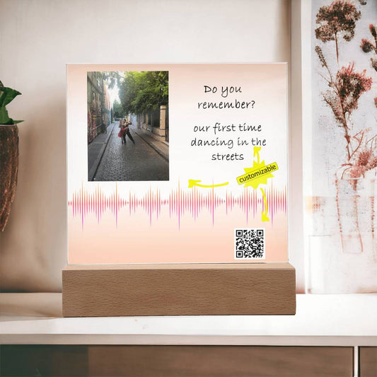 Anniversary Gift, Personalized Gift, Soundwave Art, Soundwave Print, Sound Wave Art, Song Plaque Custom, with QR code