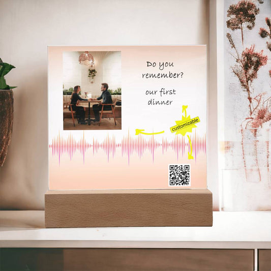 Anniversary Gift, Personalized Gift, Soundwave Art, Soundwave Print, Sound Wave Art, Song Plaque Custom, with QR code